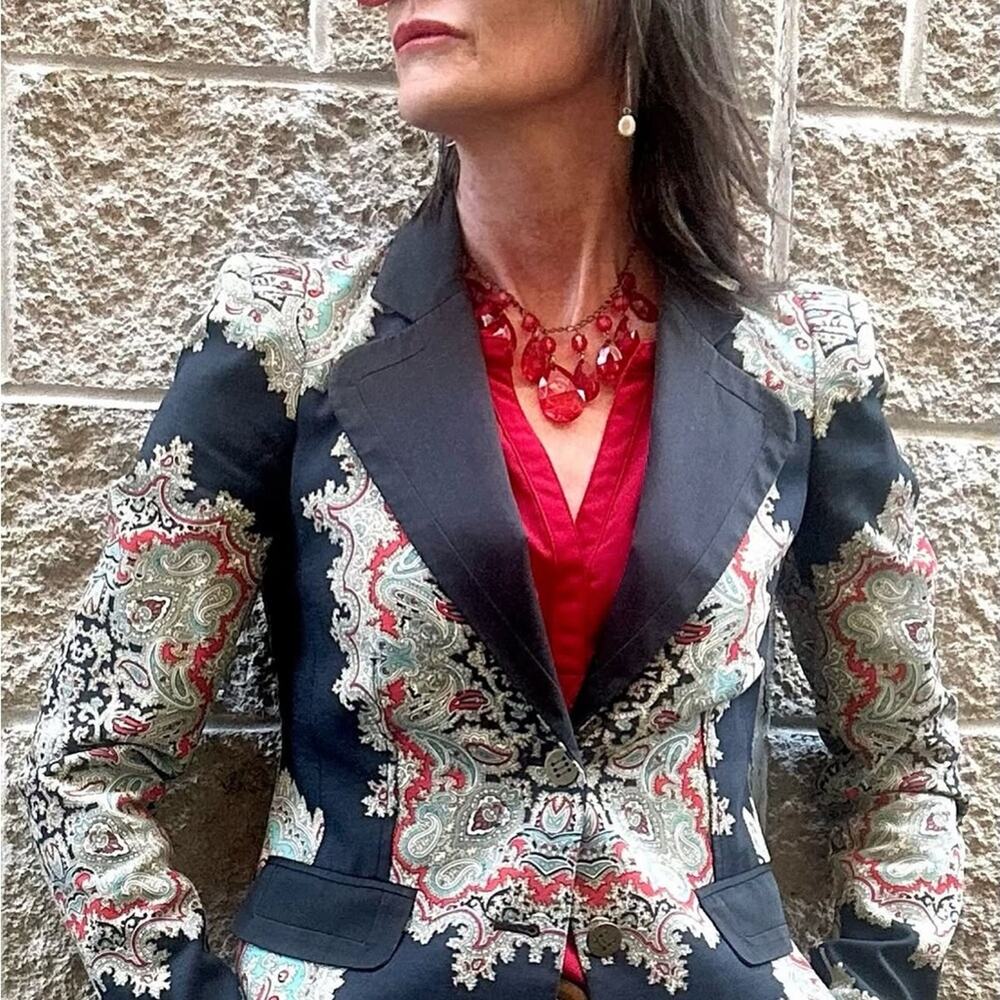 Anthropologie Cartonnier paisley print blazer jacket, size 4 - Picture 8 of 9